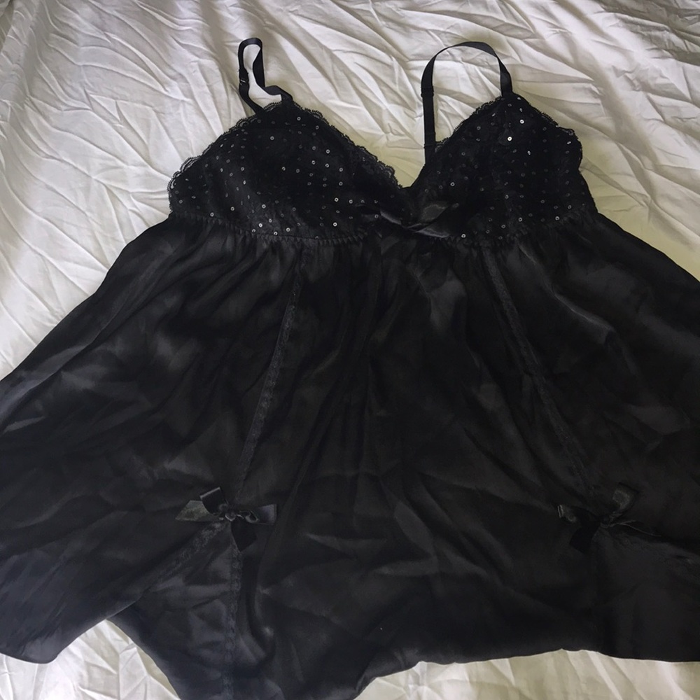 Sequined black babydoll